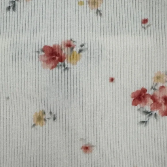 Forever 21 White Floral Ruffle Strap Tank Top with Pink & Yellow Flowers - Picture 3 of 5